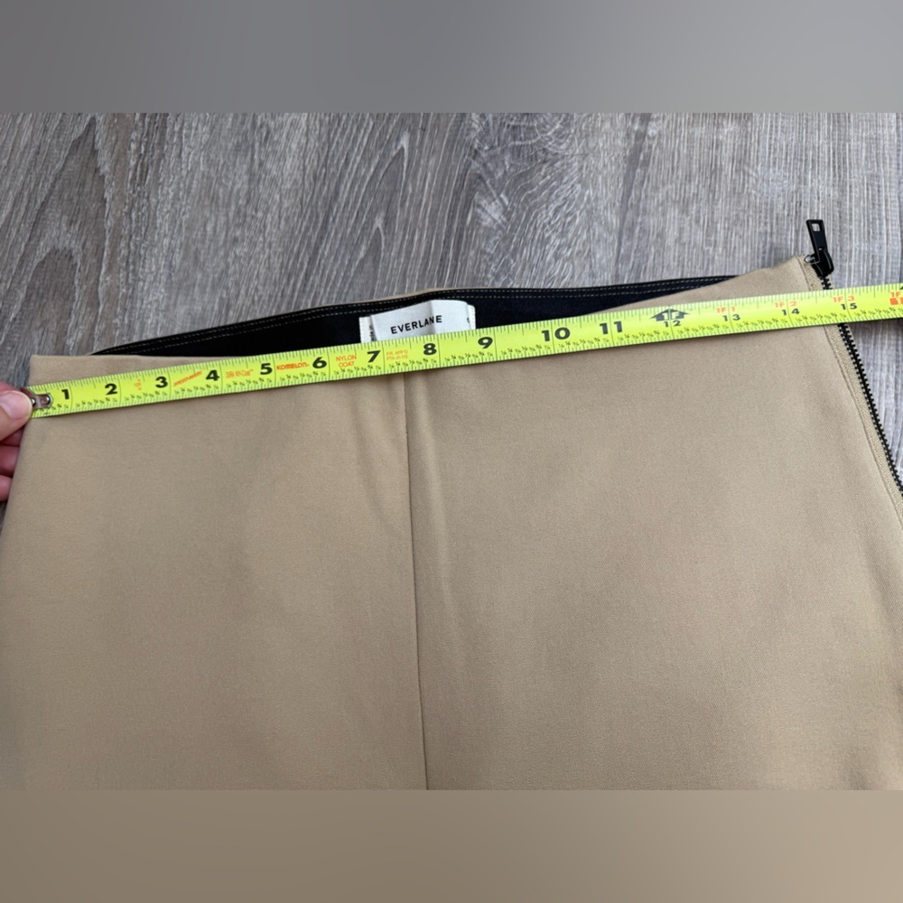 Everlane Womens The Bi-Stretch Work Pants Cornstalk Tan Slim Leg Side Zipper 6 - Picture 5 of 8